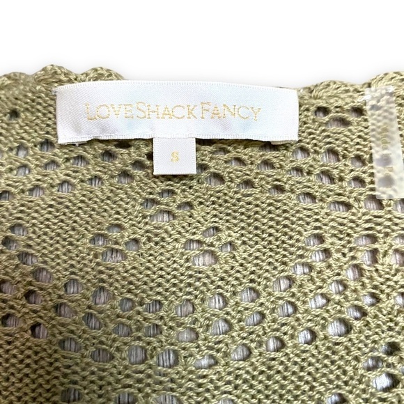 Loveshackfancy Natalie Ruffle Open Knit Sweater Sz Small - Picture 8 of 13